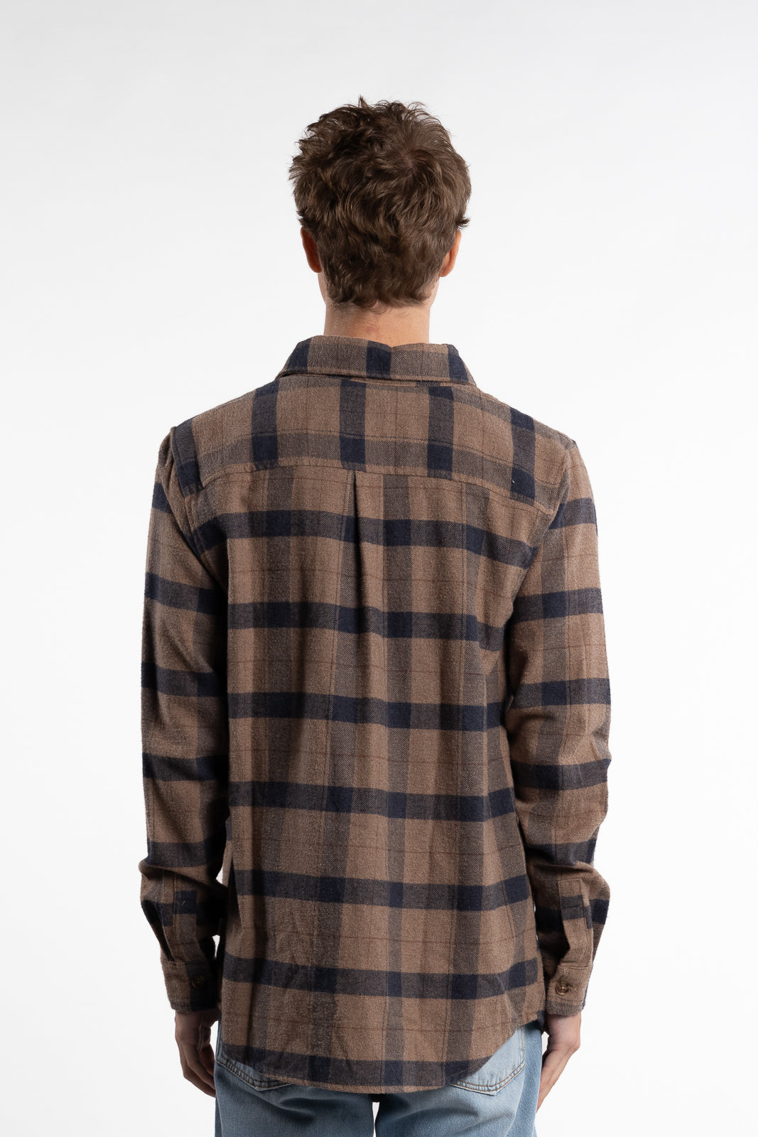 Lennon Flannel Check Desert Taupe/Dark Navy