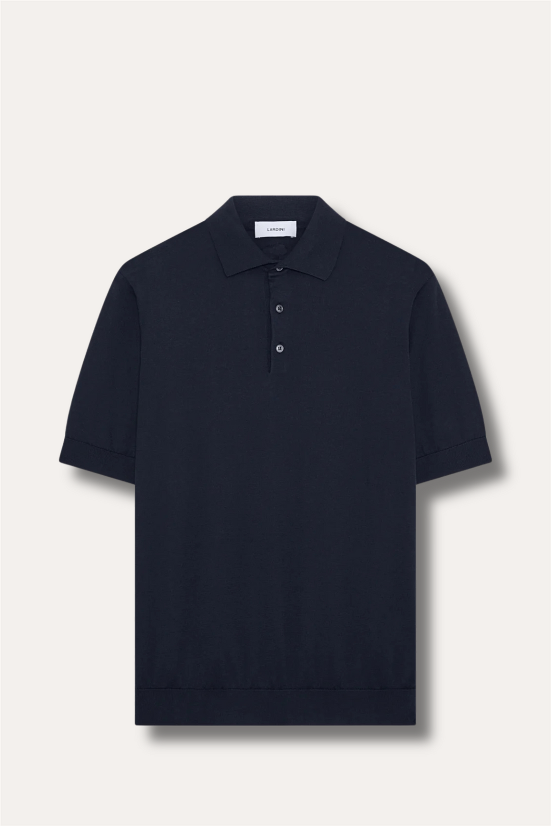 Knitted Cotton Polo Shirt Blue