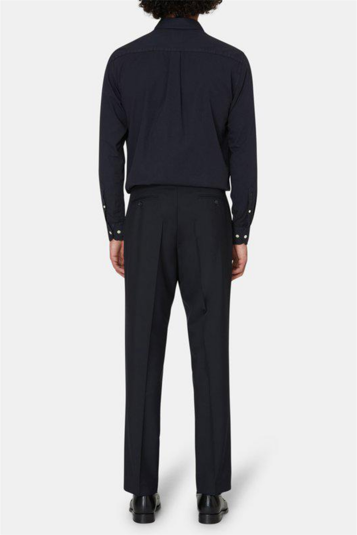 Del S Straight Fit Wool Trousers Navy