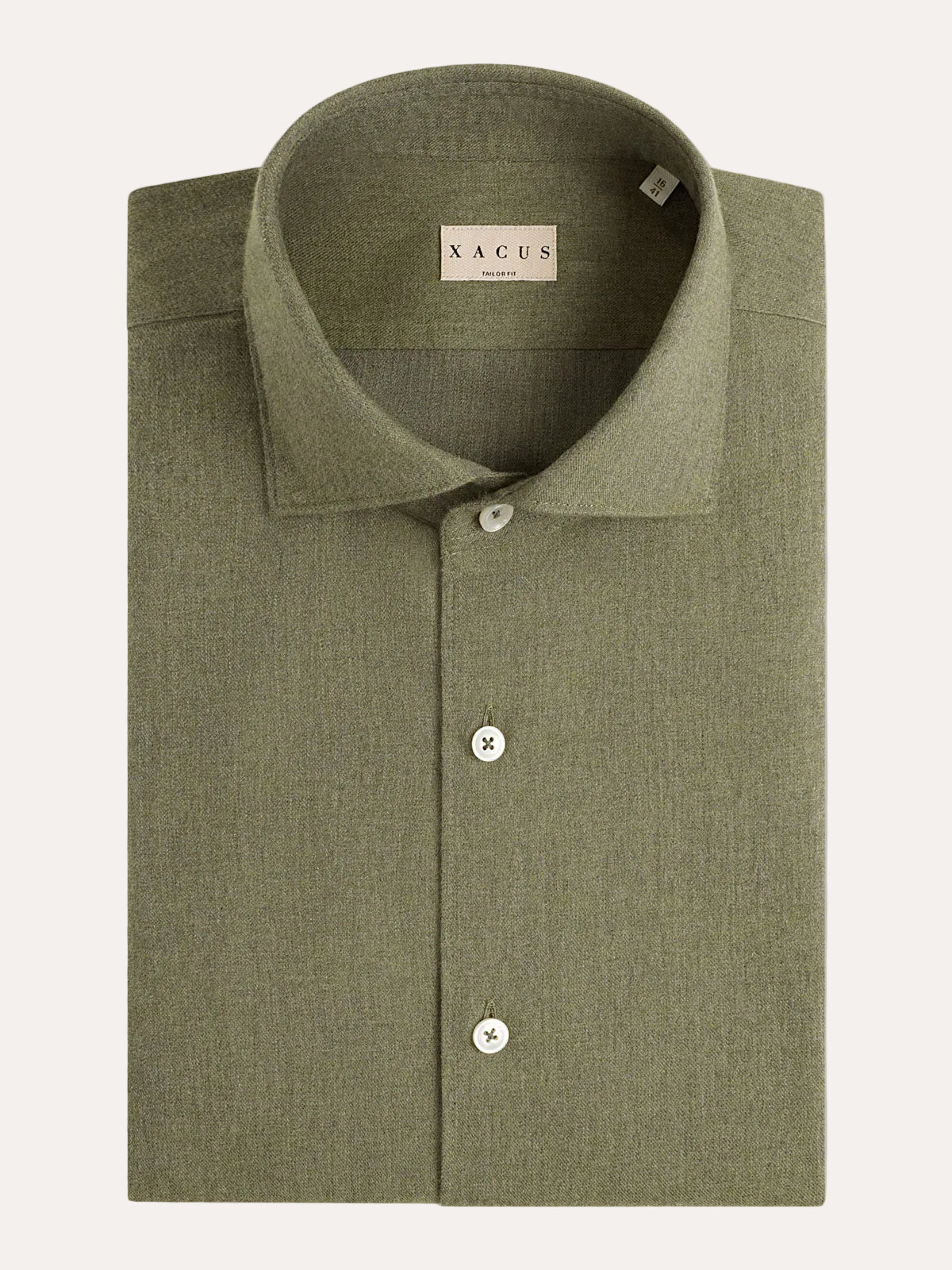 Flanellskjorte i army green – packshot