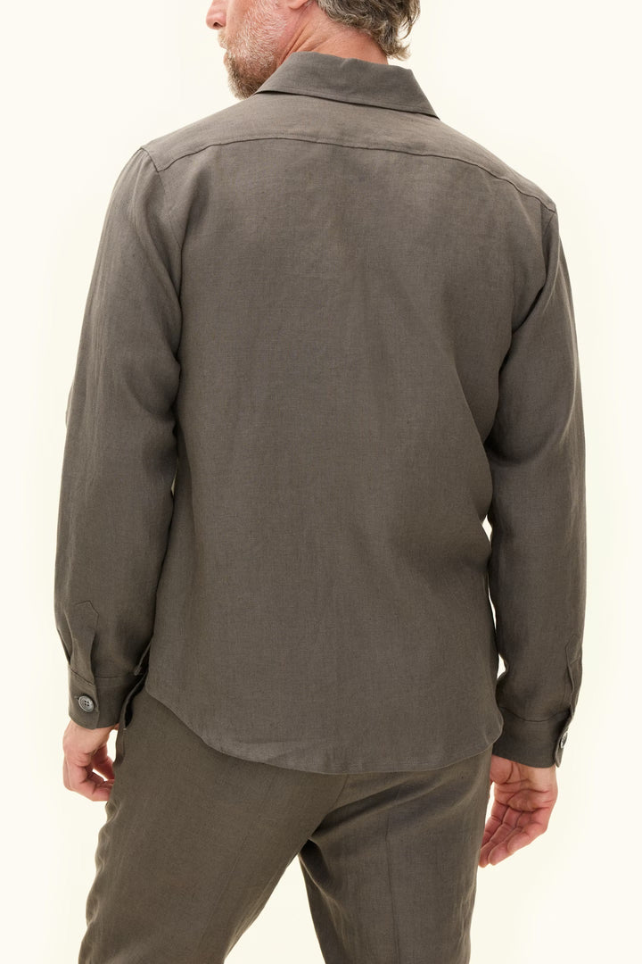 Maverick Linen Jacket Army Green