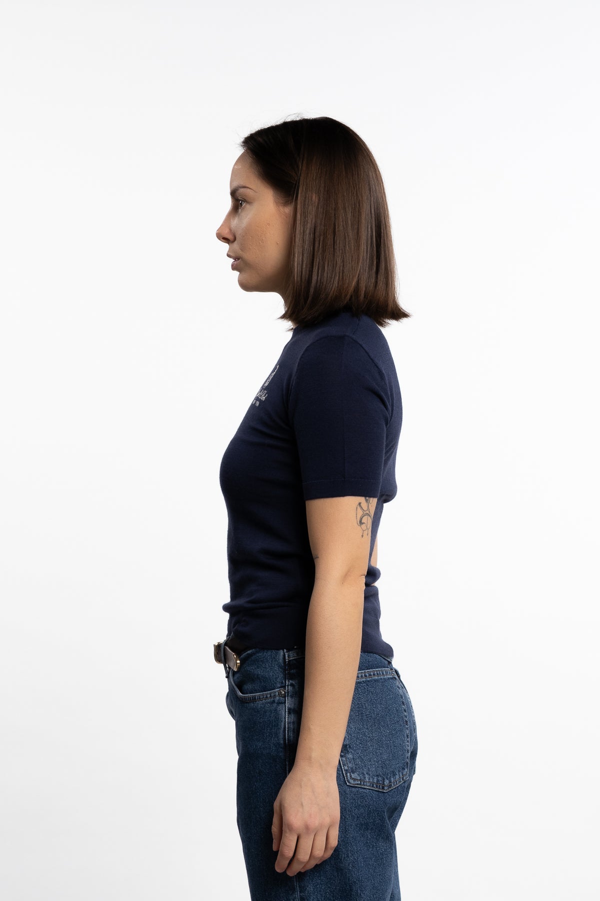Vendome SS Merino Sweater- Navy