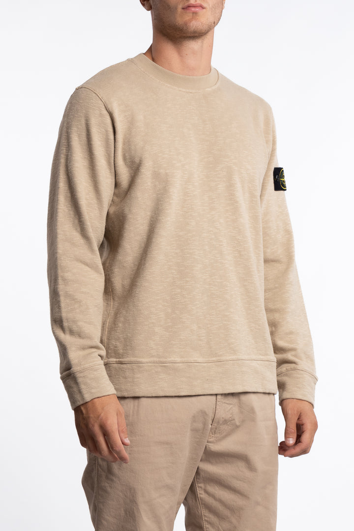 6100053 Vanisé Brushed Heavy Cotton Jersey Crewneck Desert