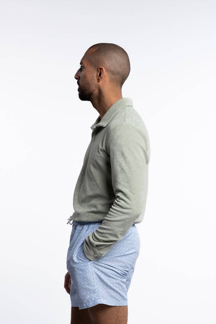 Riviera Terry Polo Long Sleeve Mint Green