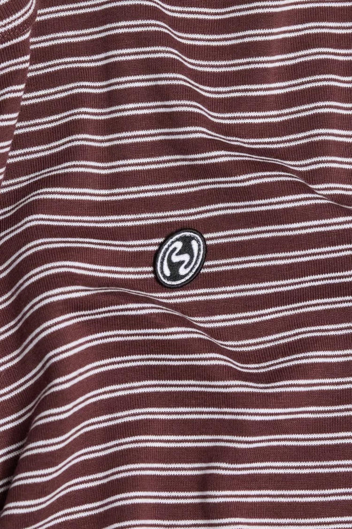 Street Stripe Long-Sleeve- Burgundy Stripe