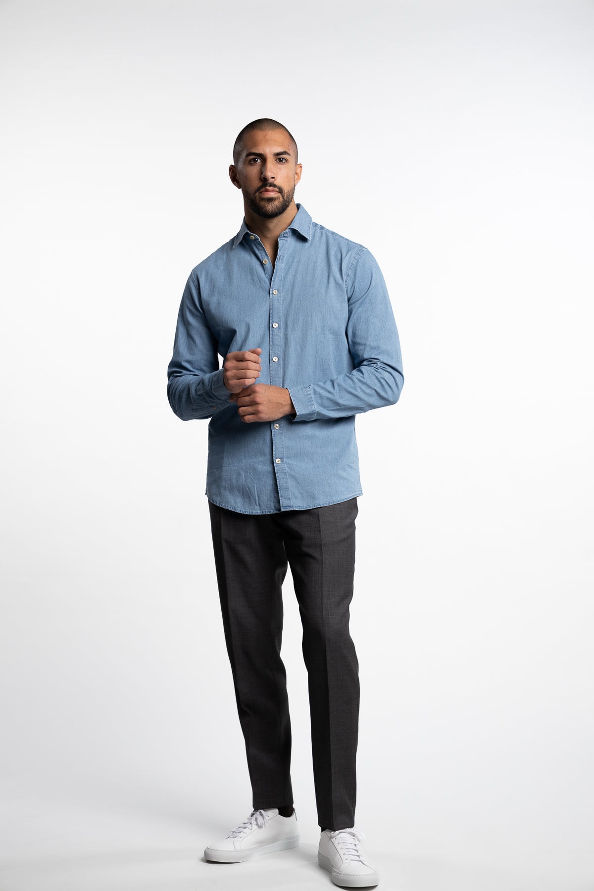 Soft Indigo Stretch Shirt Light Blue