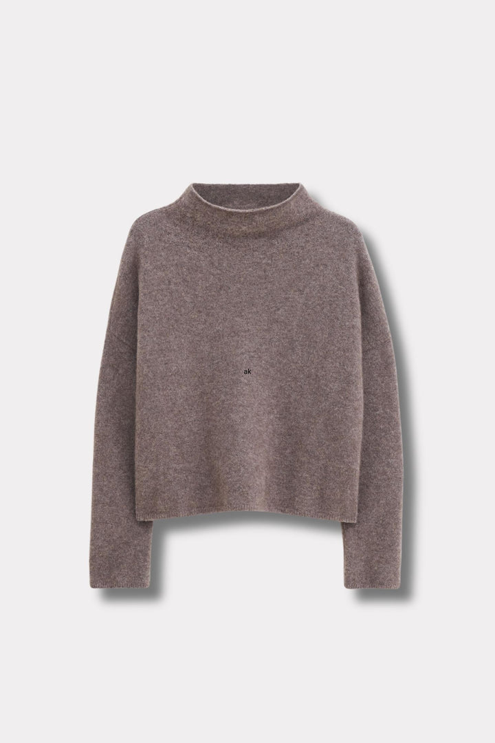 Mika Yak Funnelneck Sweater- Dark taupe Melange