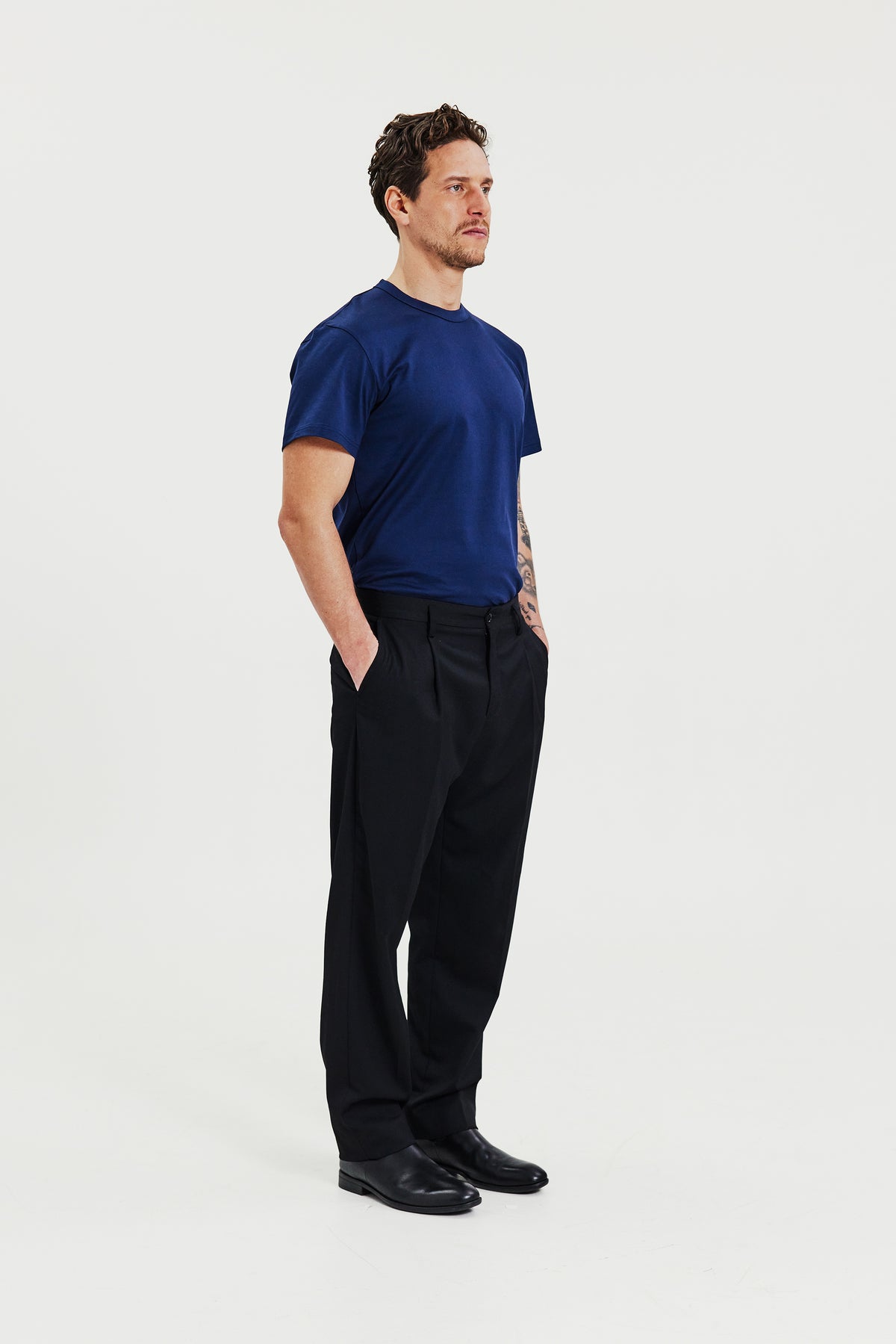 Pima Cotton Crew Neck T-Shirt Navy Blue