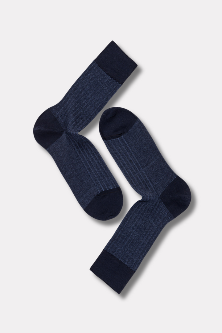 Mercerized Cotton Rib Dark Blue