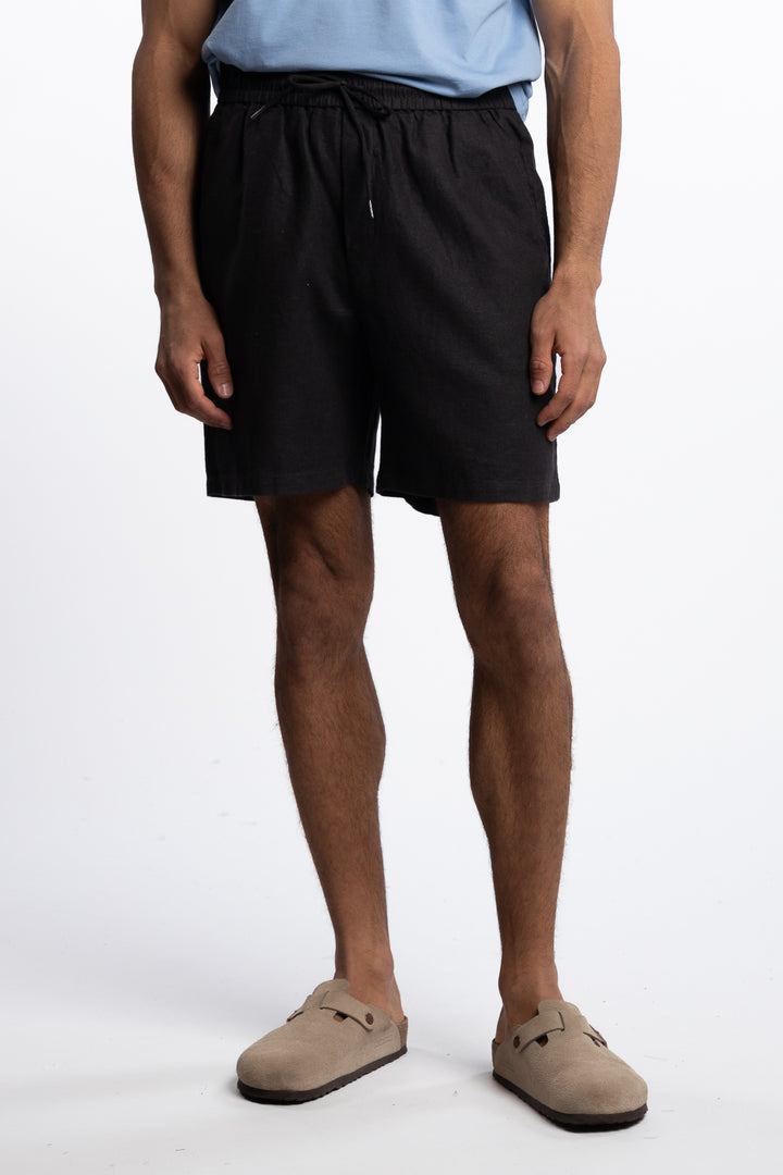 Otto Linen Shorts Black