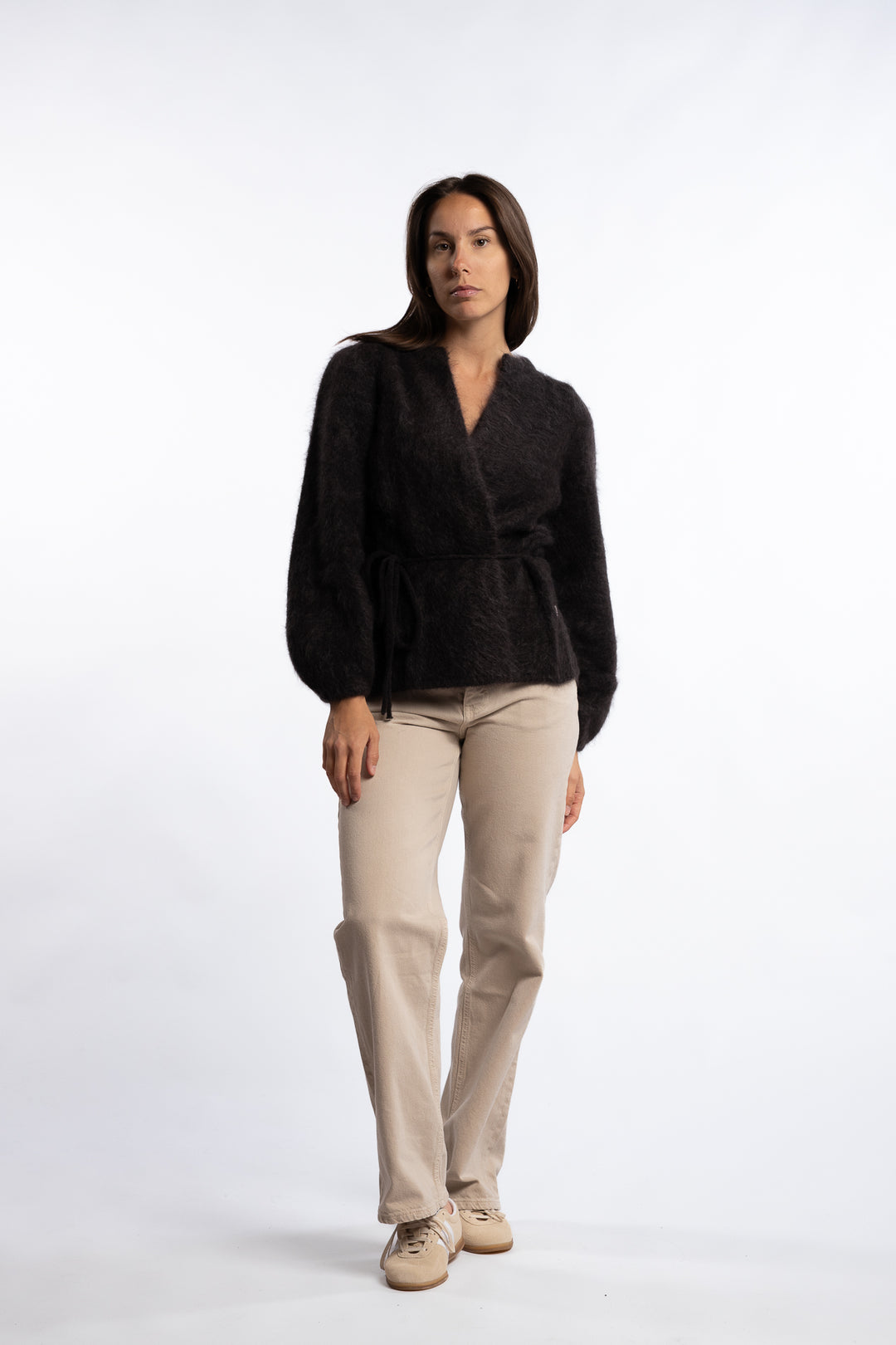 Fredrikke Chunky Cardigan- Dark Brown