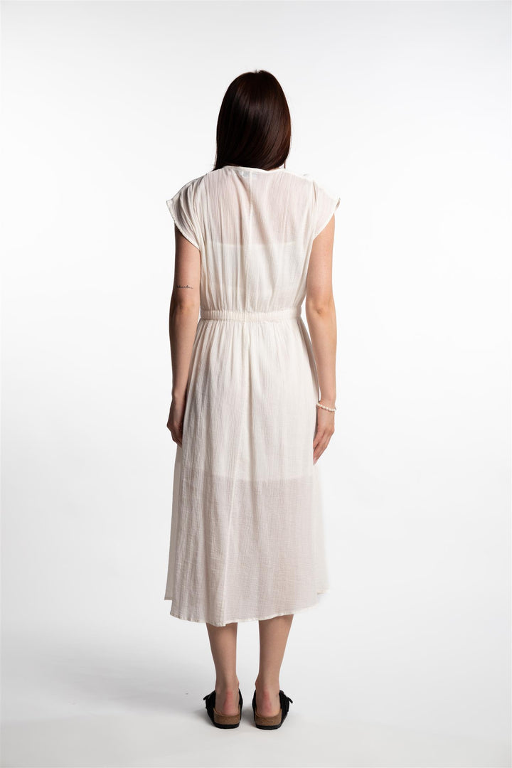 Wave Midi Dress- Ecru