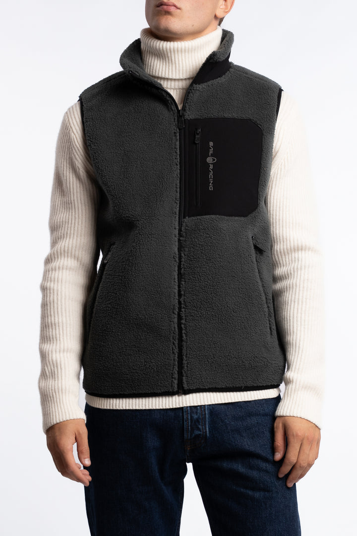Bowman Pile Zip Vest Aurora Green