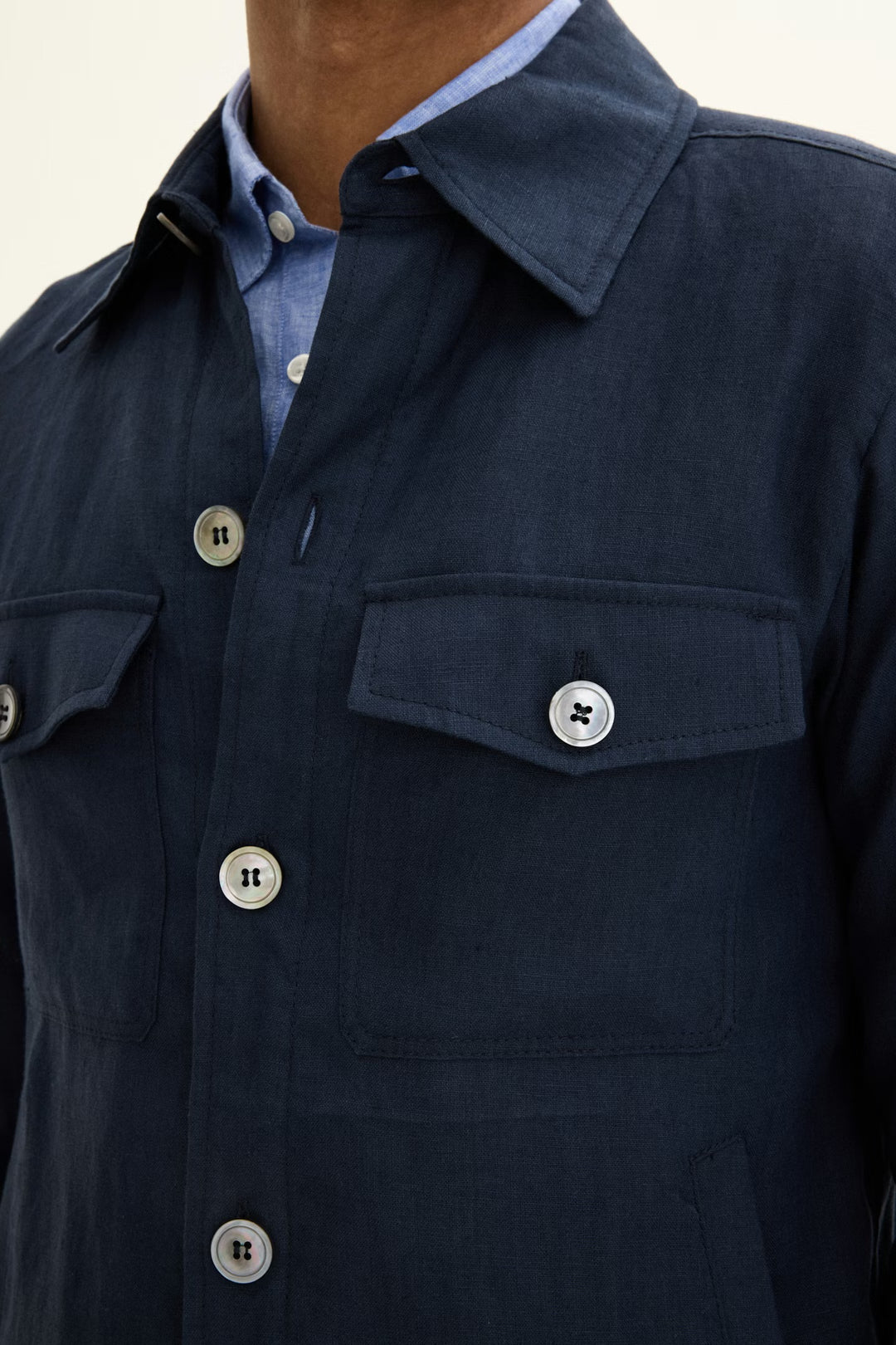 Maverick Linen Jacket Navy