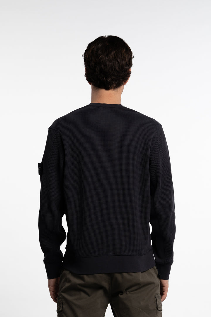 Organic Cotton Waffle Fleece Navy