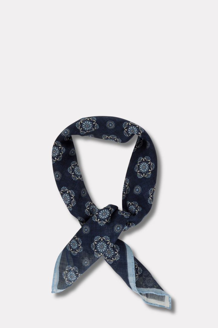 Bandana Cotton Navy Pattern