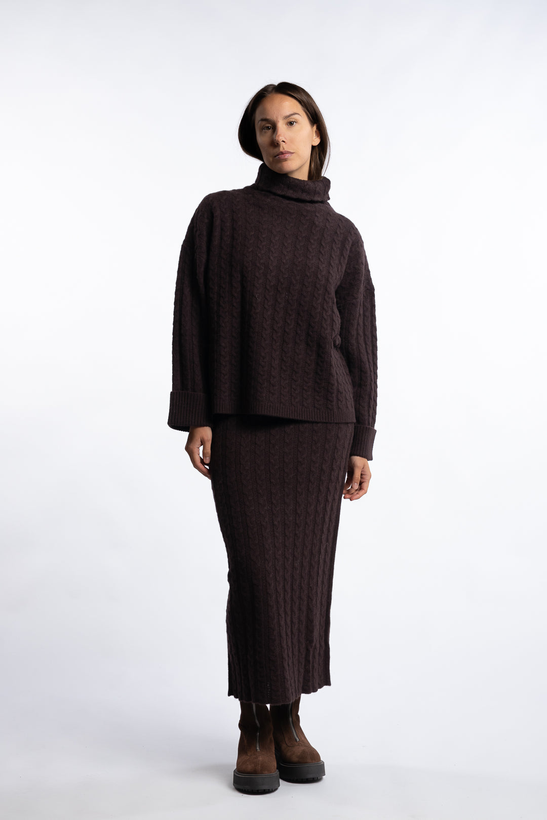 Tilda Merino Sweater- Dark brown