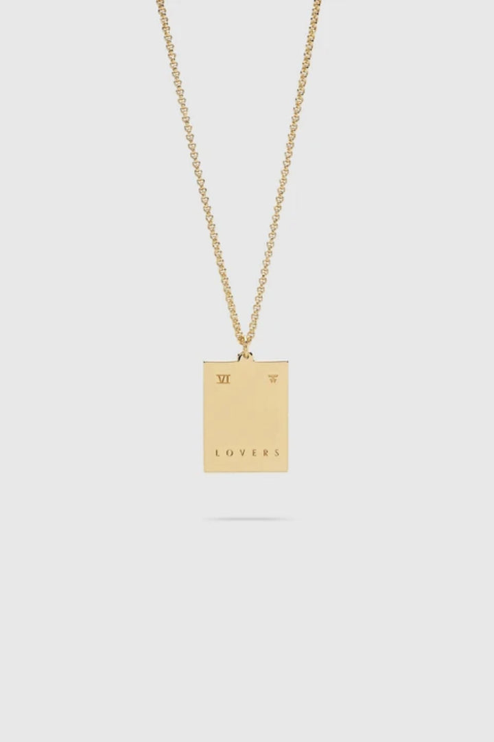 Tarot Lovers Pedant 21,5" Gold