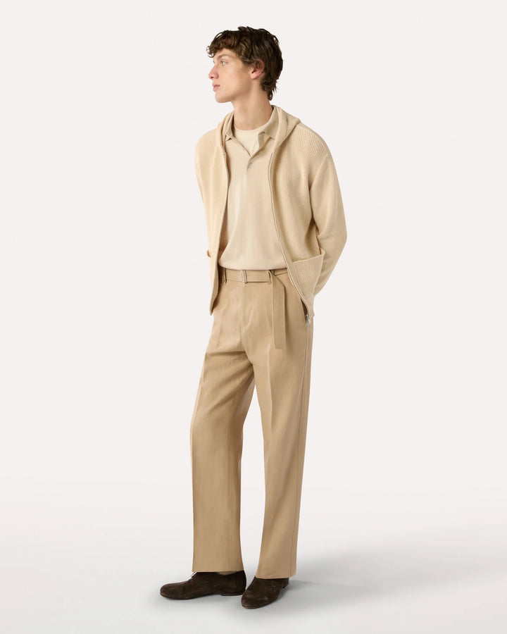 Knitted Cotton Polo Shirt Cream