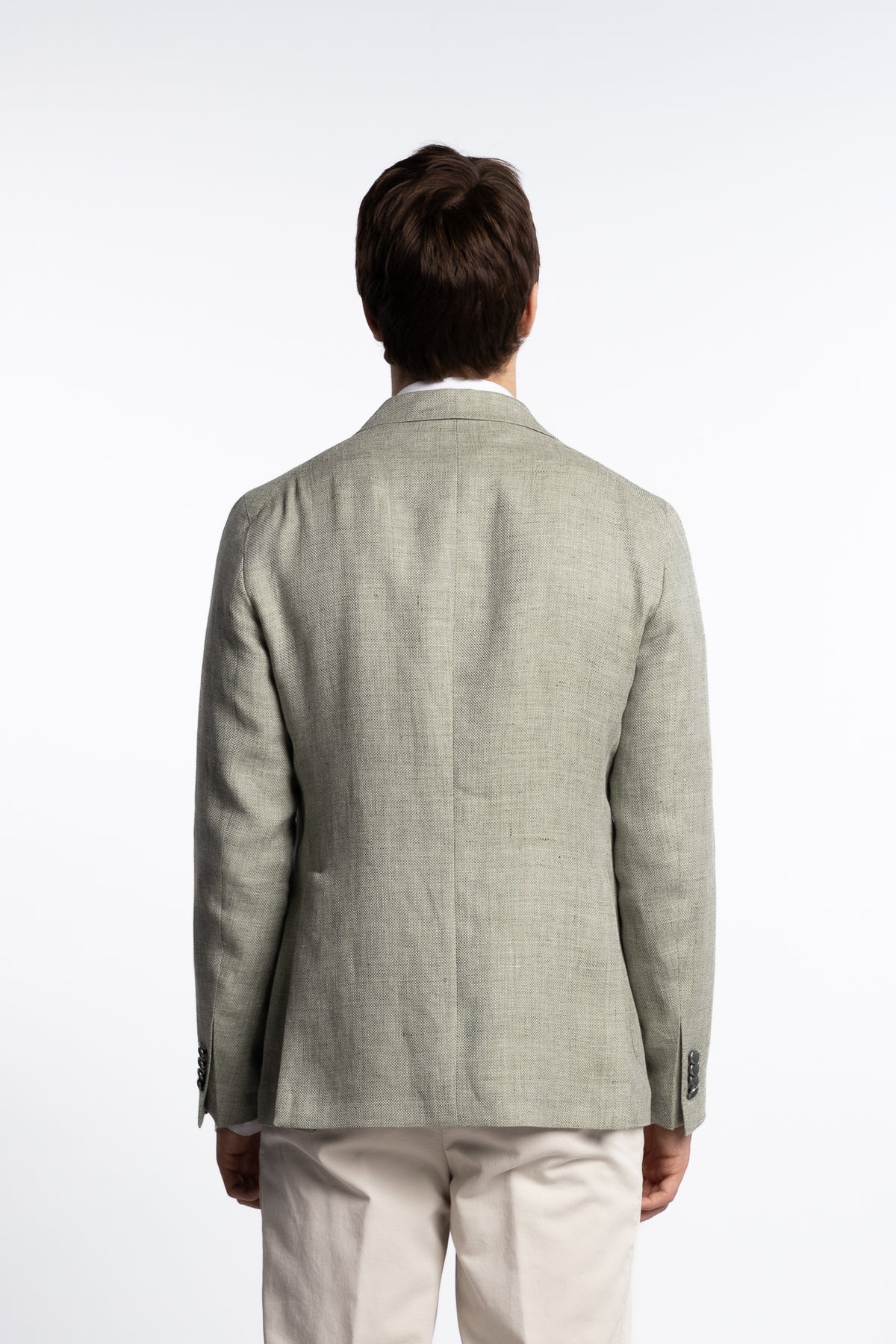 Linen/Wool Slim Fit Blazer Light Green