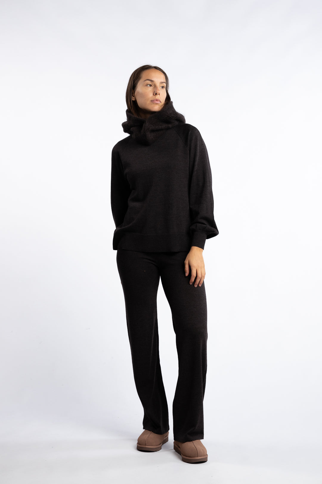 Kajsa Chunky Balaclava- Dark Brown