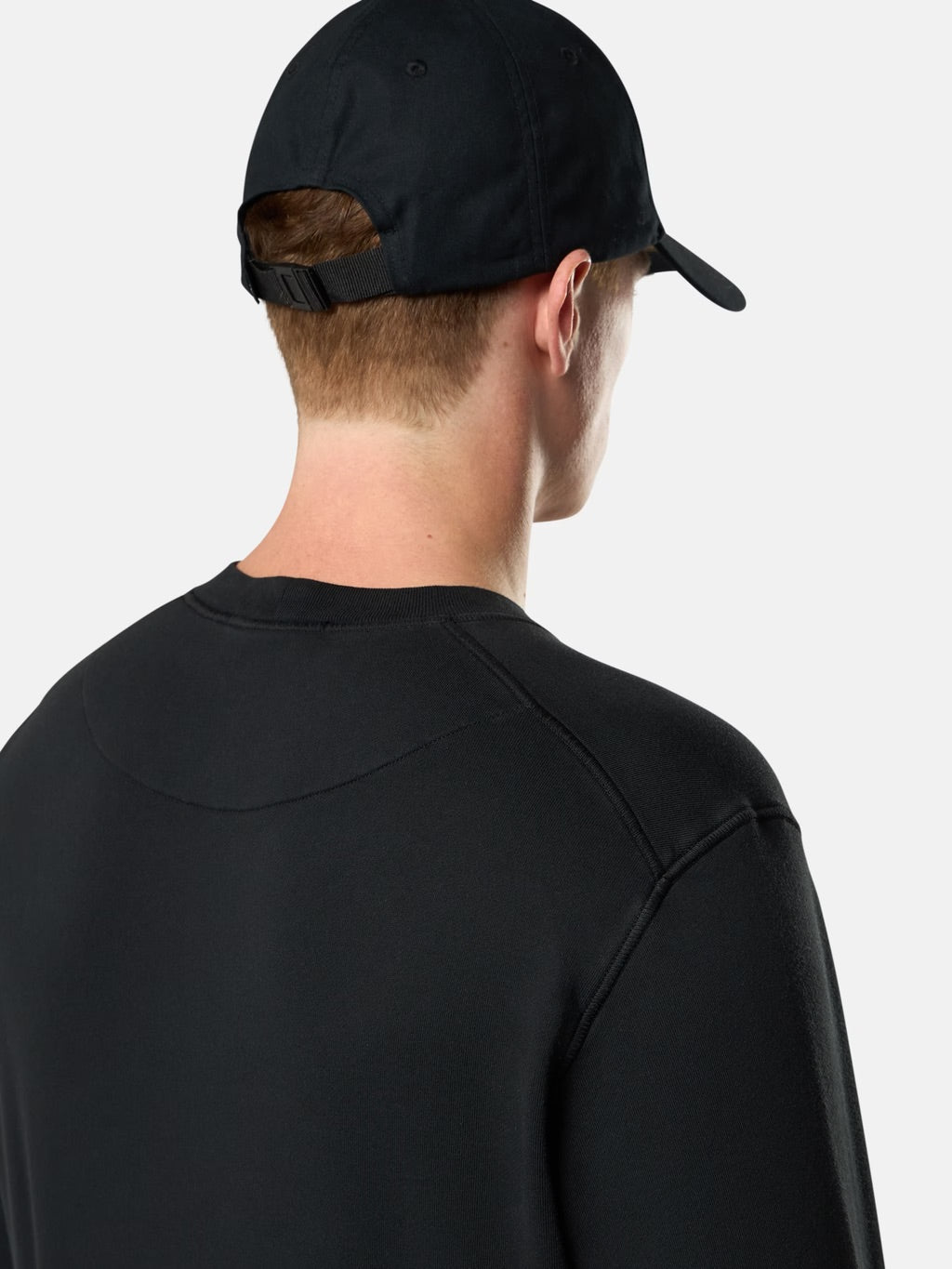 6100060 Organic Cotton Fleece Regular-fit Crewneck Black