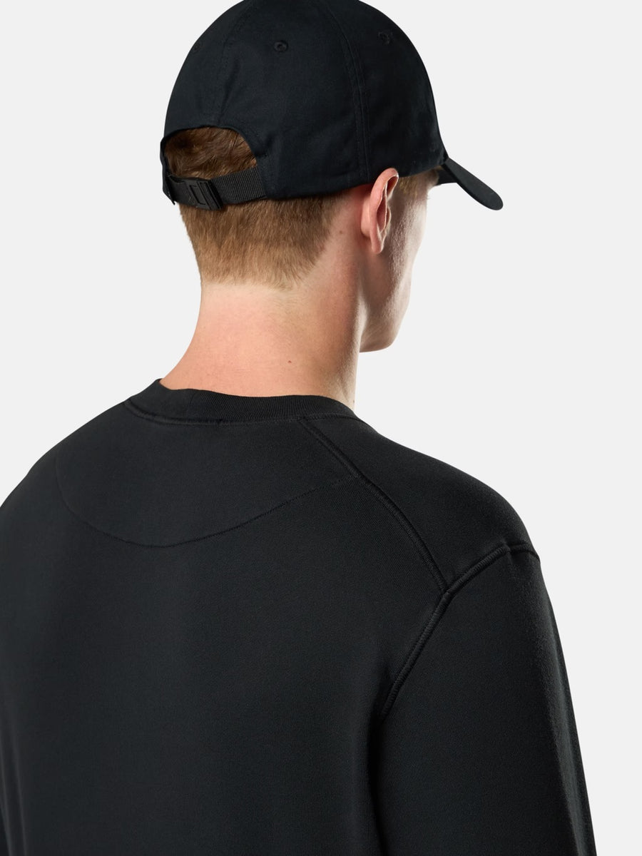 6100060 Organic Cotton Fleece Regular-fit Crewneck Black