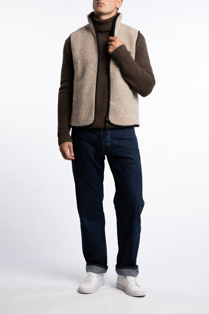 Duncan Wool Fleece Vest Moonbeam