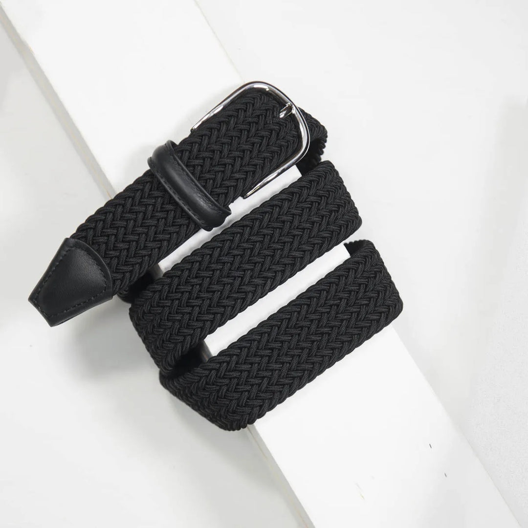 Classic Elastic Woven Belt Black 3,5 cm