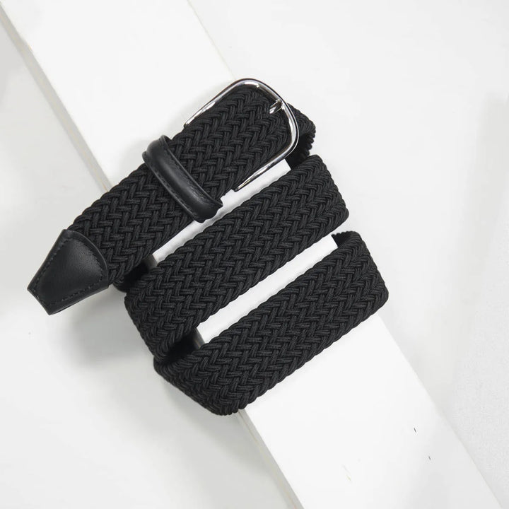Classic Elastic Woven Belt Black 3,5 cm