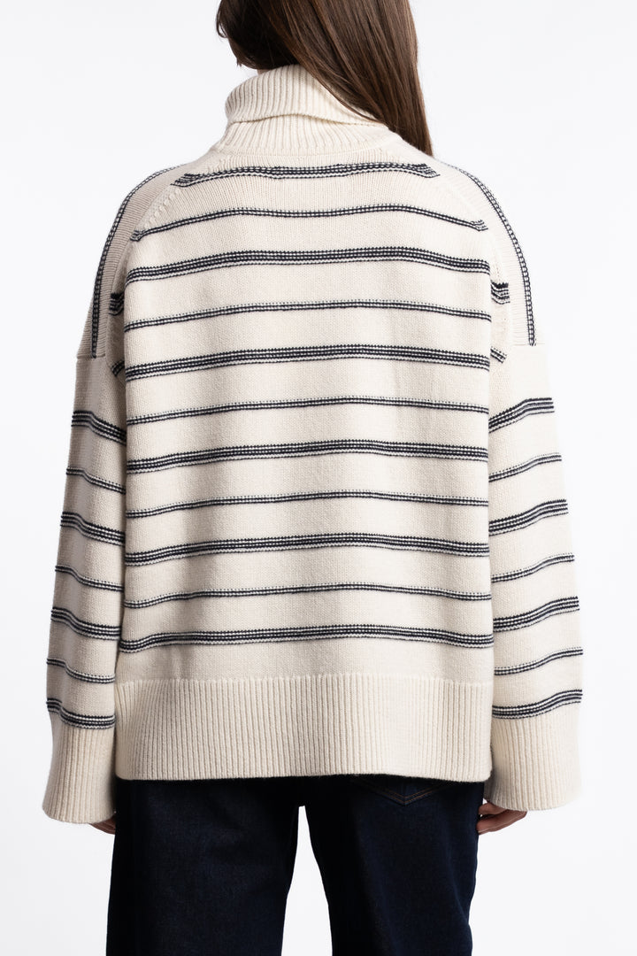 Sakeiku Stripe Turtleneck 11250 - Clear Cream St.