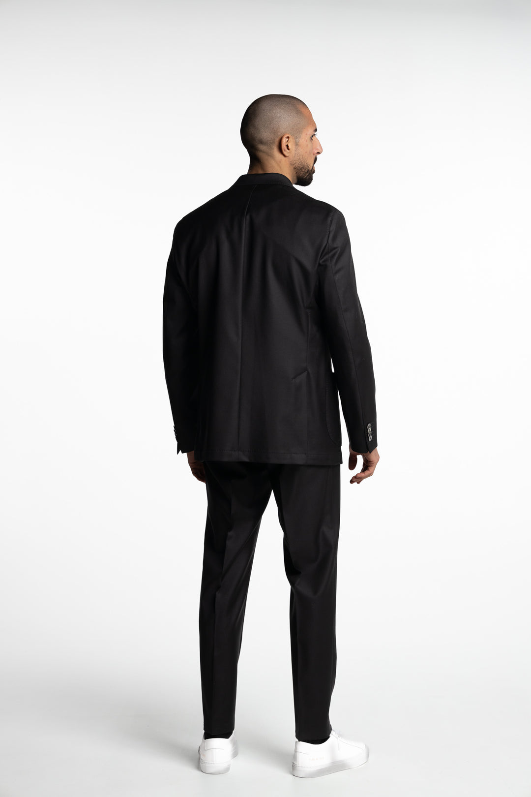 Vicenza Regular Fit Double Breasted Wool Blazer Black