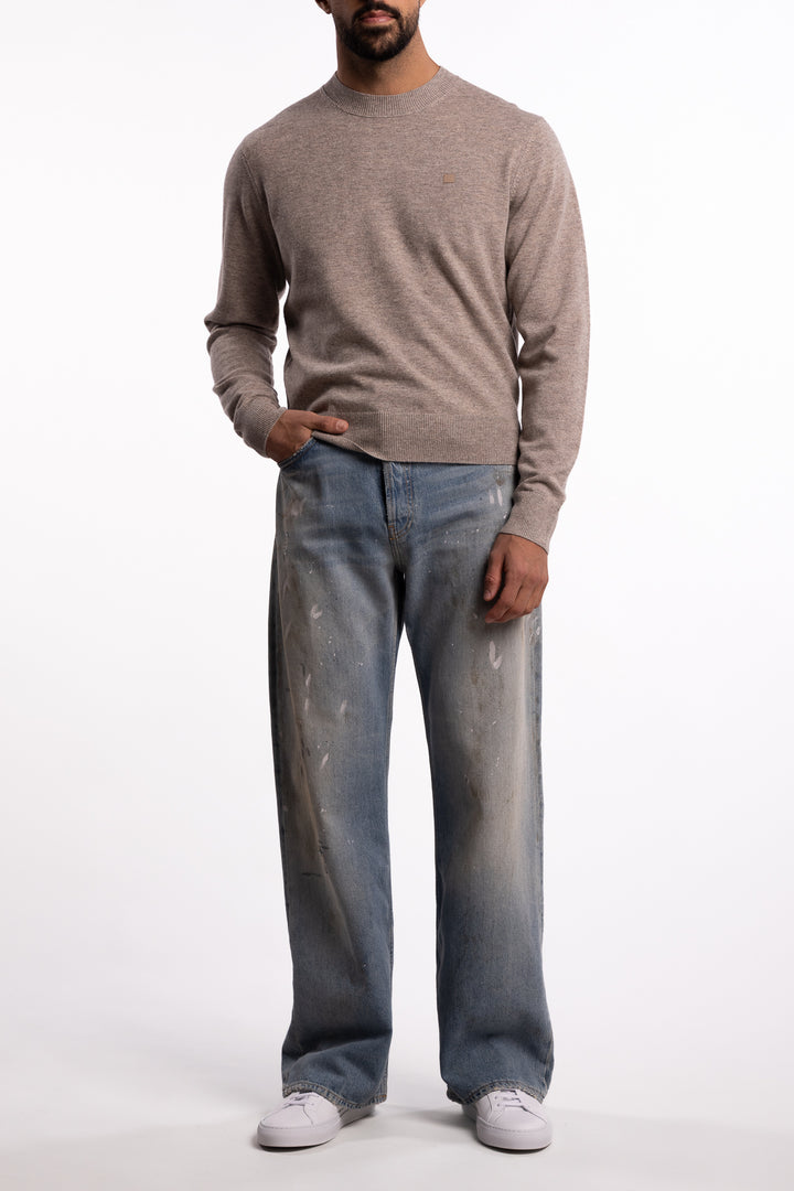 Yak Wool Crewneck Jumper Greige Melange