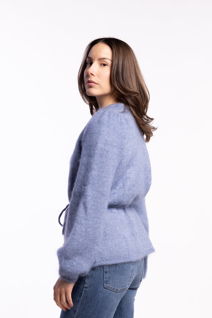Fredrikke Chunky Cardigan- Denim Blue