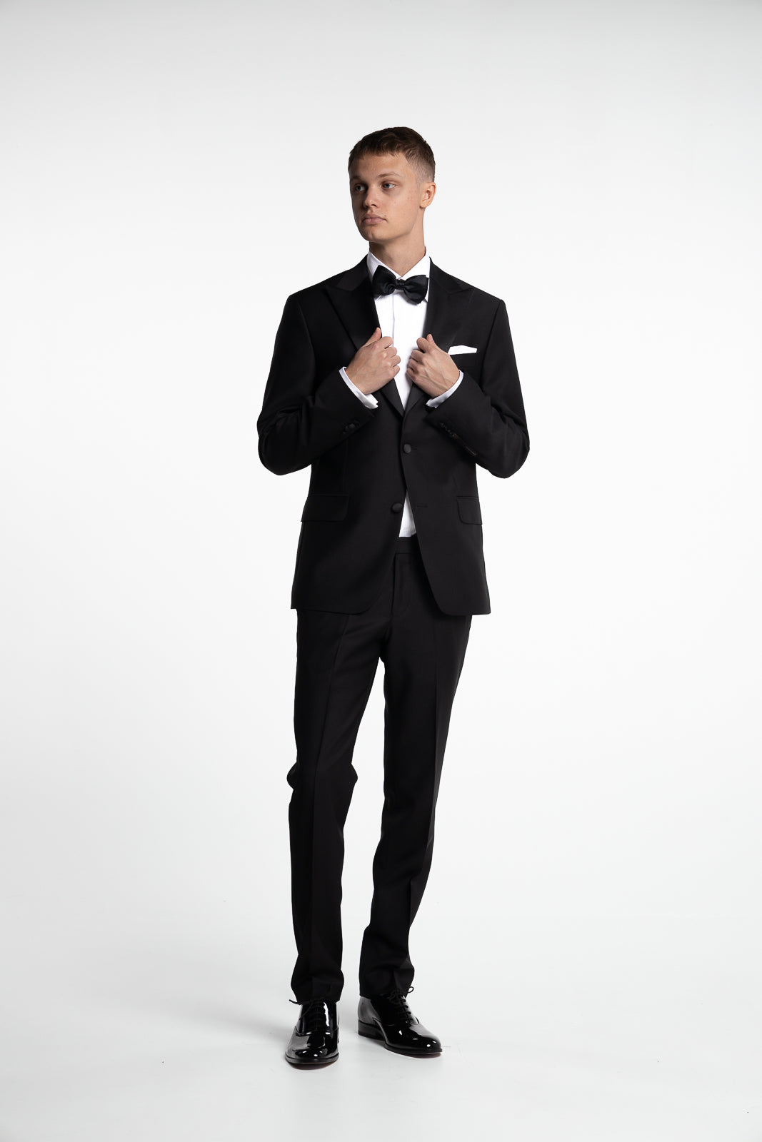 Denz Slim Fit Tuxedo Trousers Black