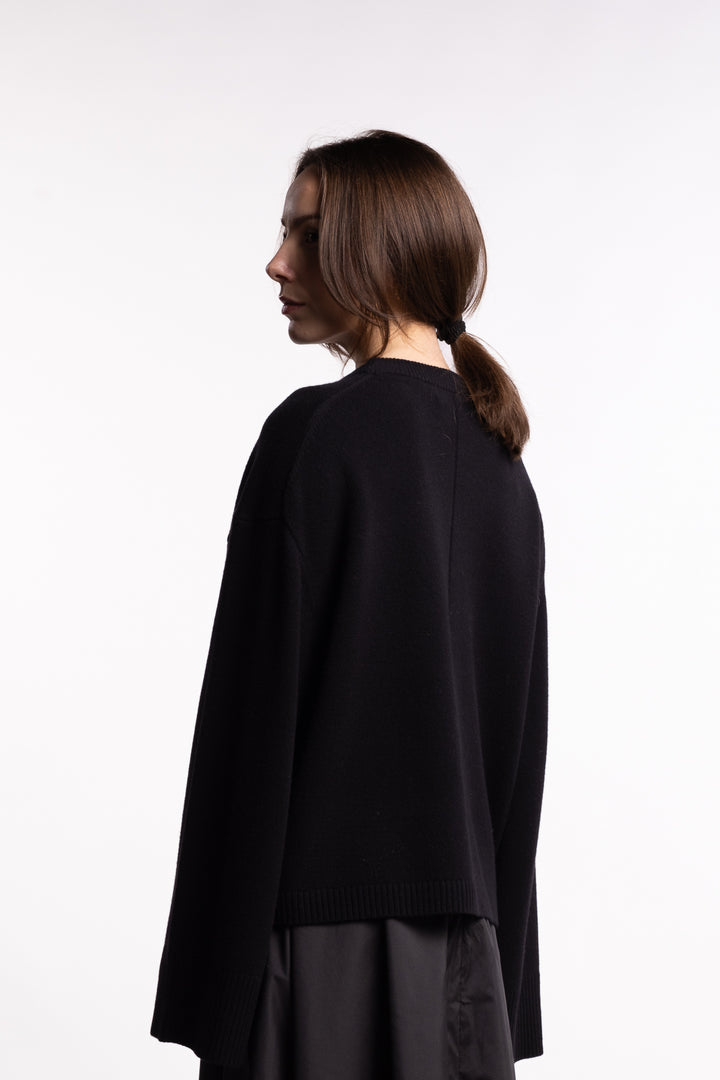 Crewneck Lounge Sweater - Jet black