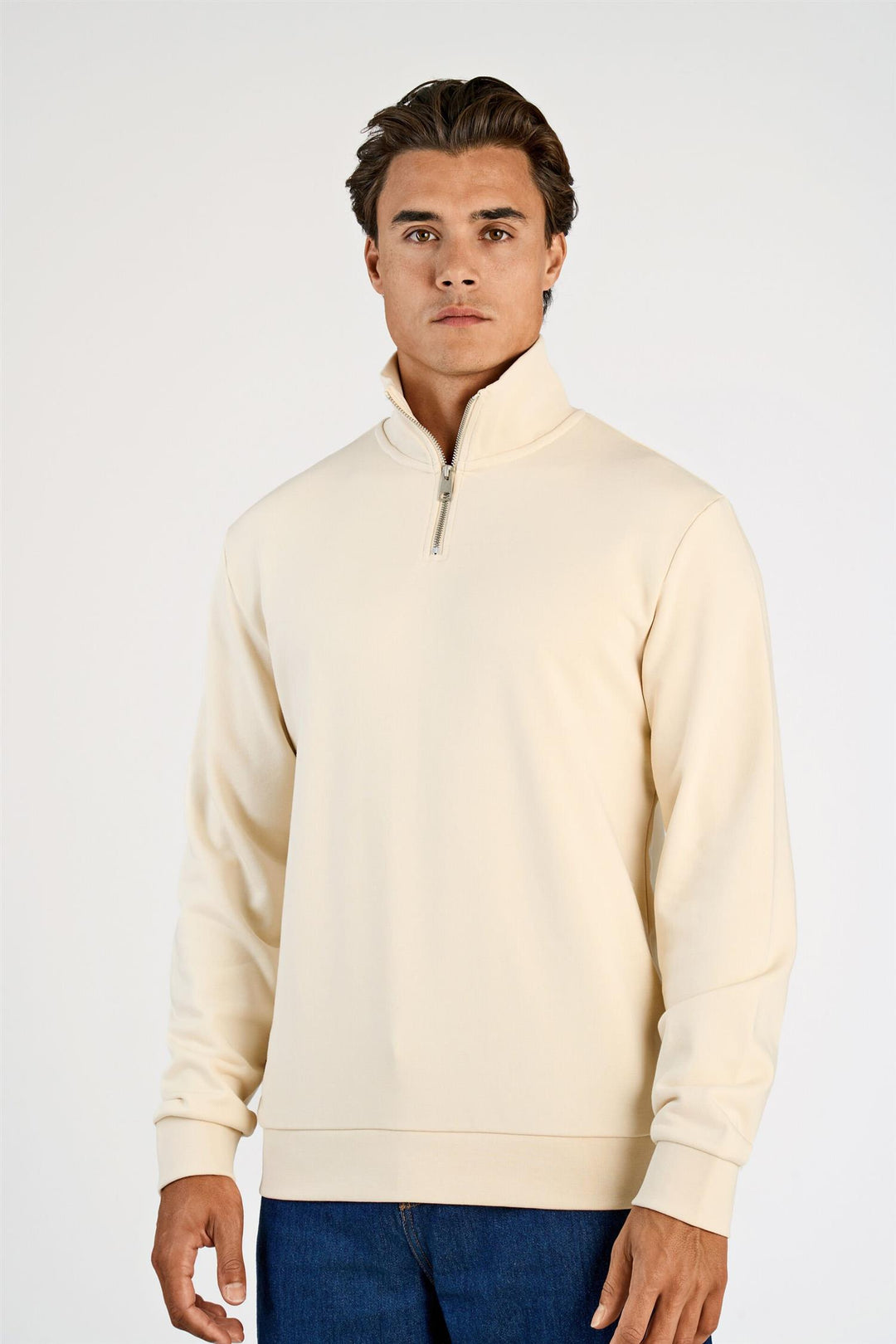 Half-Zip Sweat Light Stone