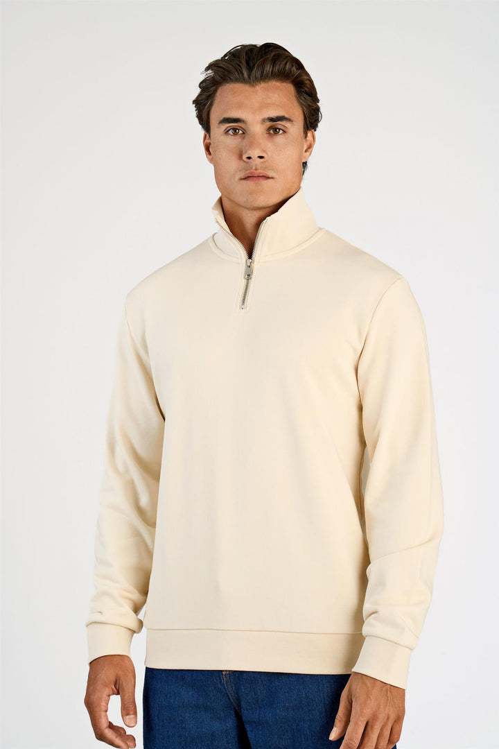 Half-Zip Sweat Light Stone