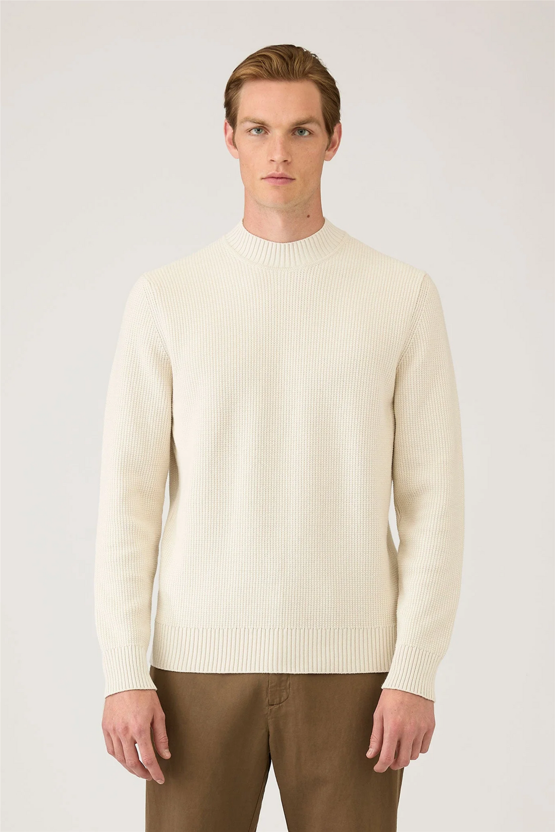 Cotton Crew Neck Jumper Ecru