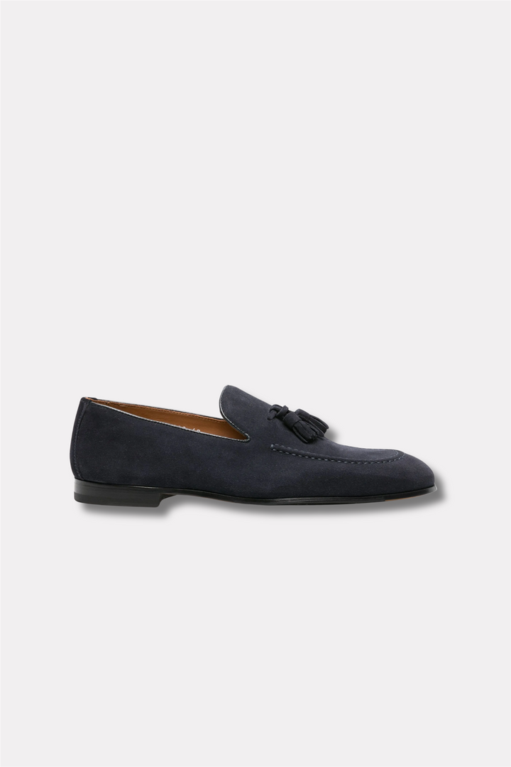 Suede Loafer With Navy Tassels