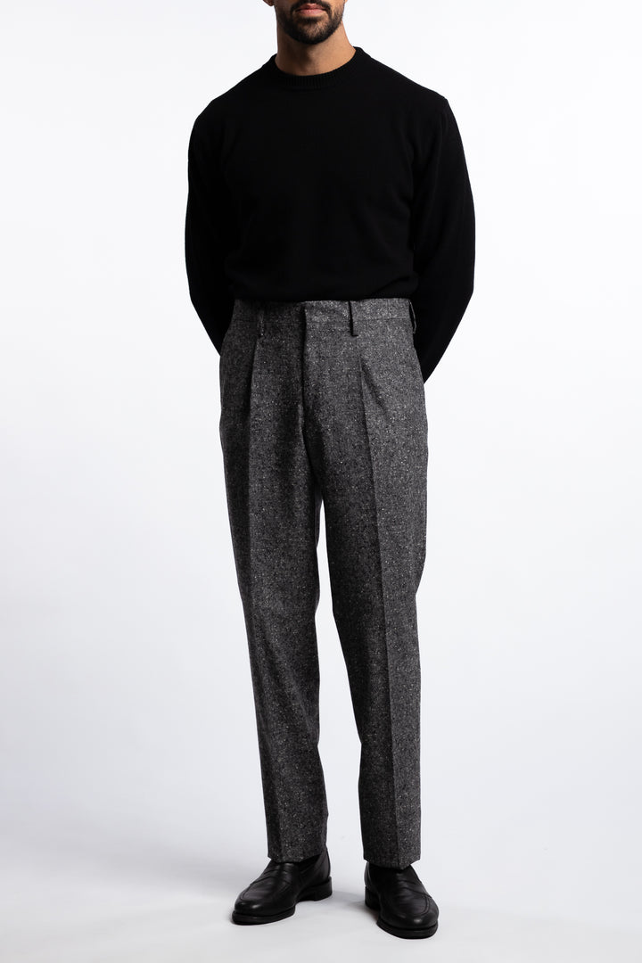 Wool Regular Fit Trousers Dark Grey