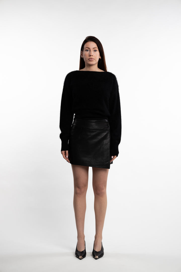 Rue Skirt Leather- Black