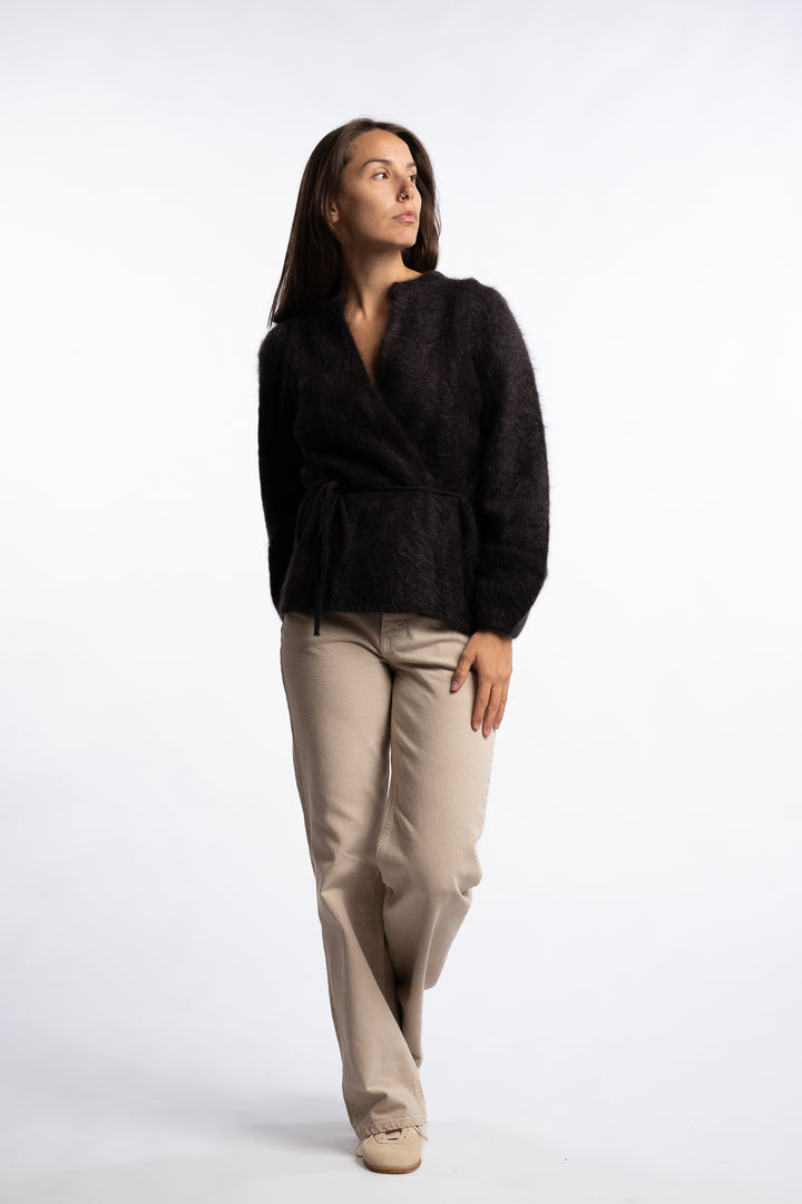 Fredrikke Chunky Cardigan- Dark Brown
