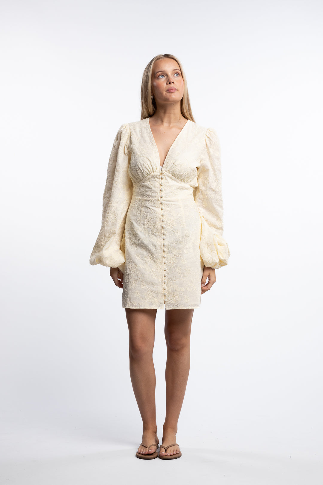 Florence dress- Light Yellow Embroidery