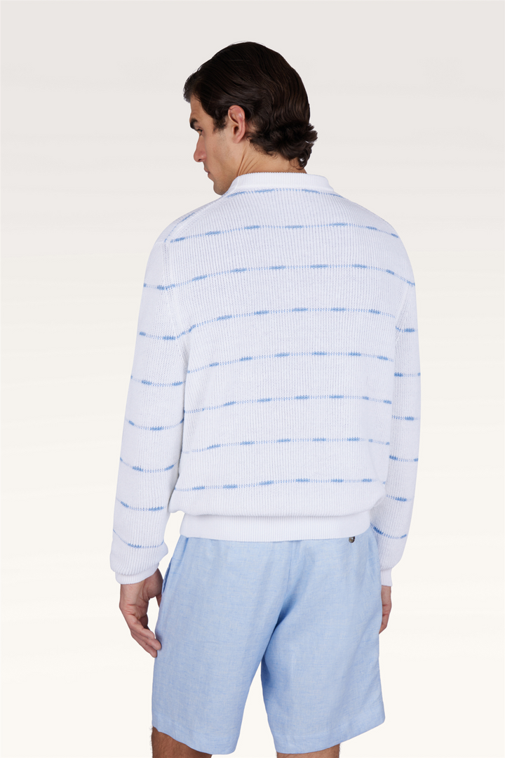 Crew-Neck Sweater Linen/Cotton Urukai With Striped Pattern