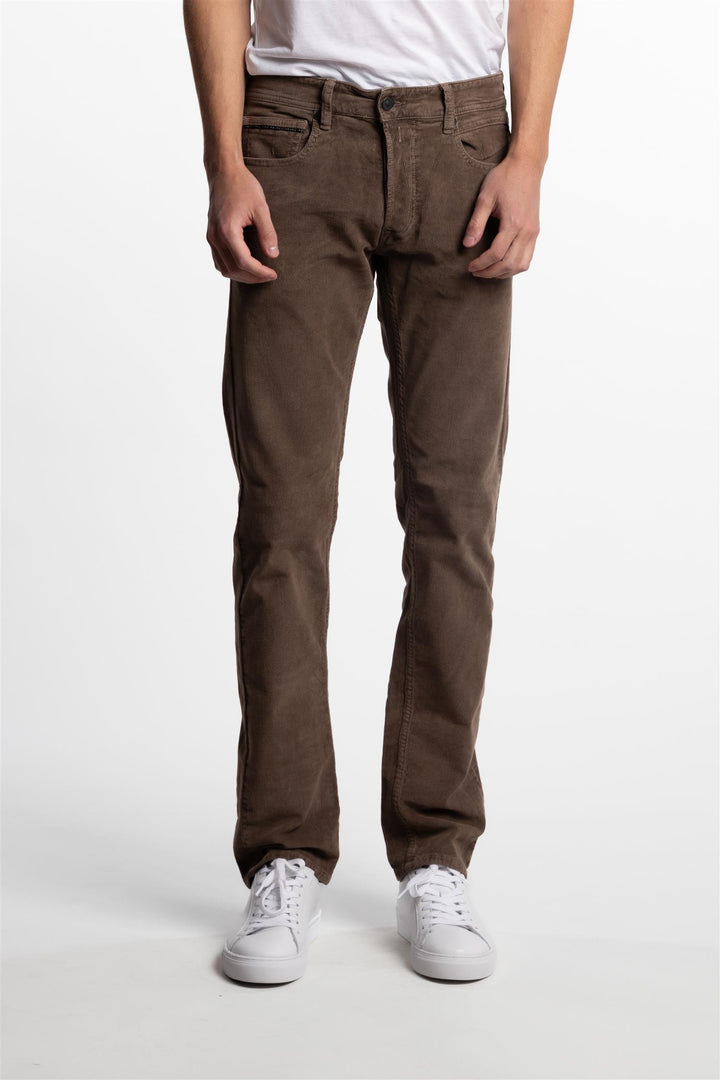 Grover Straight Fit Corduroy Trousers Brown