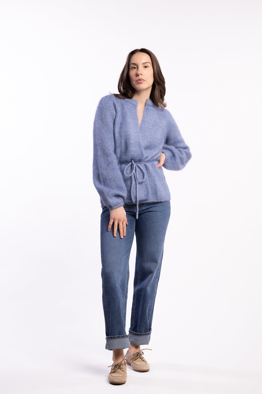 Fredrikke Chunky Cardigan- Denim Blue