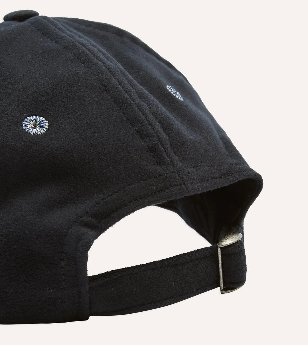 Horse Applique Moleskin Baseball Cap Dark Navy