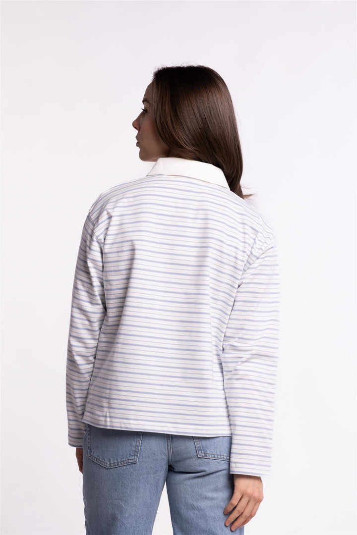 Elmer polo shirt - Light blue stripe