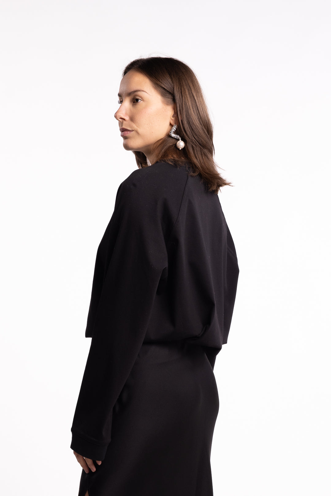 Thelma LS Cotton Tee- Black